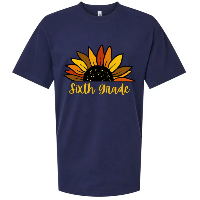 Cute Fall Sunflower Back To School Sixth Grade 6Th Grade Gift Sueded Cloud Jersey T-Shirt