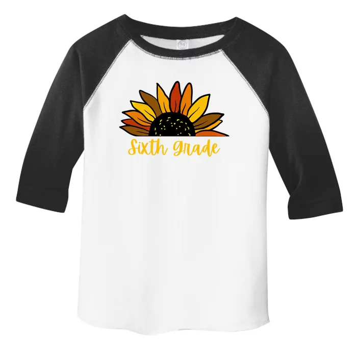 Cute Fall Sunflower Back To School Sixth Grade 6Th Grade Gift Toddler Fine Jersey T-Shirt