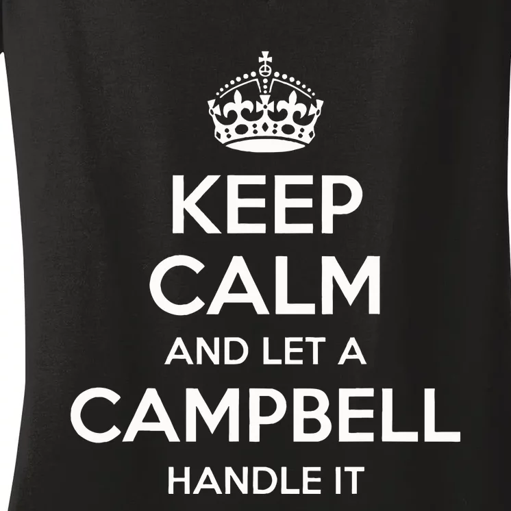 Campbell Funny Surname Family Tree Birthday Reunion Women's V-Neck T-Shirt