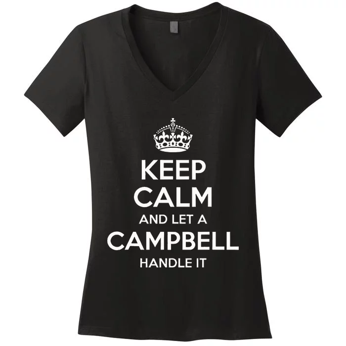 Campbell Funny Surname Family Tree Birthday Reunion Women's V-Neck T-Shirt