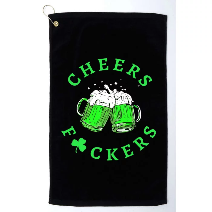 Cheers Fuckers St Patricks Day Beer Drinking Mugs Platinum Collection Golf Towel