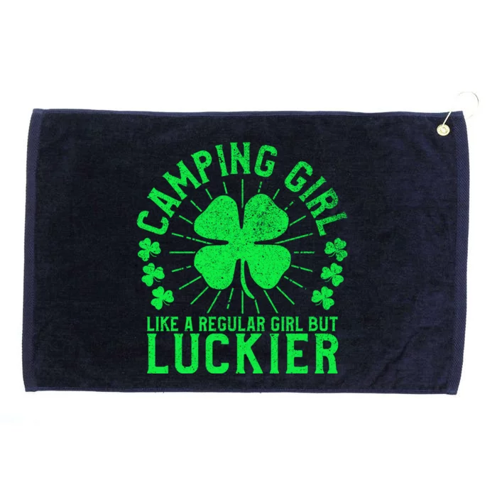 Camping Funny St Patrick's Day Female Camper Camp Lover Cute Gift Grommeted Golf Towel