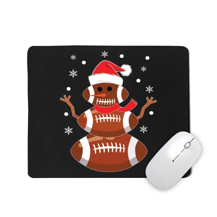 Christmas Football Snowman Kids Football Christmas Women Mousepad