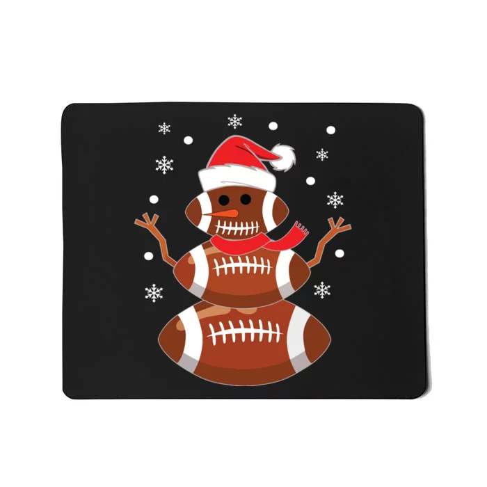 Christmas Football Snowman Kids Football Christmas Women Mousepad