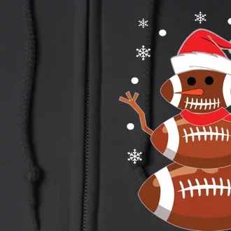 Christmas Football Snowman Kids Football Christmas Women Full Zip Hoodie