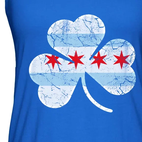 Chicago Flag Shamrock Irish St Patricks Day Family Funny Gift Ladies Essential Flowy Tank