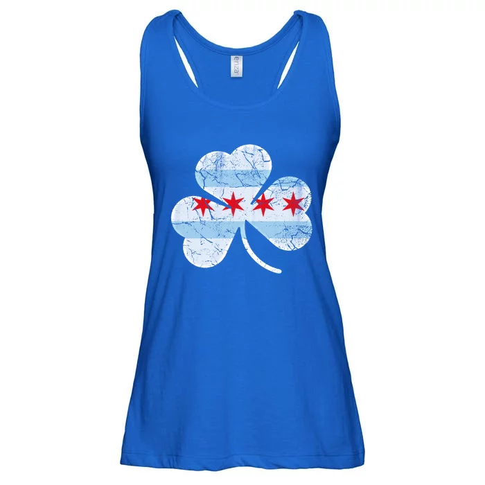 Chicago Flag Shamrock Irish St Patricks Day Family Funny Gift Ladies Essential Flowy Tank