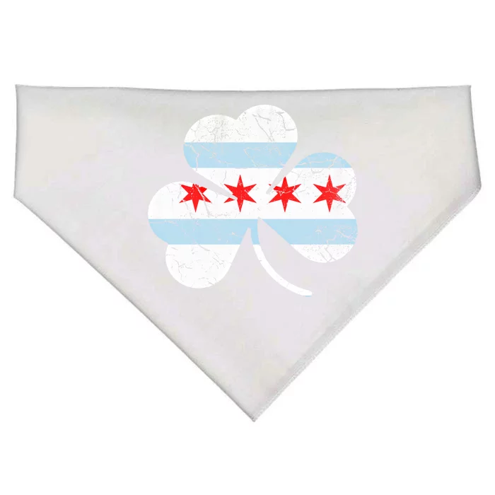 Chicago Flag Shamrock Irish St Patricks Day Family Funny Gift USA-Made Doggie Bandana