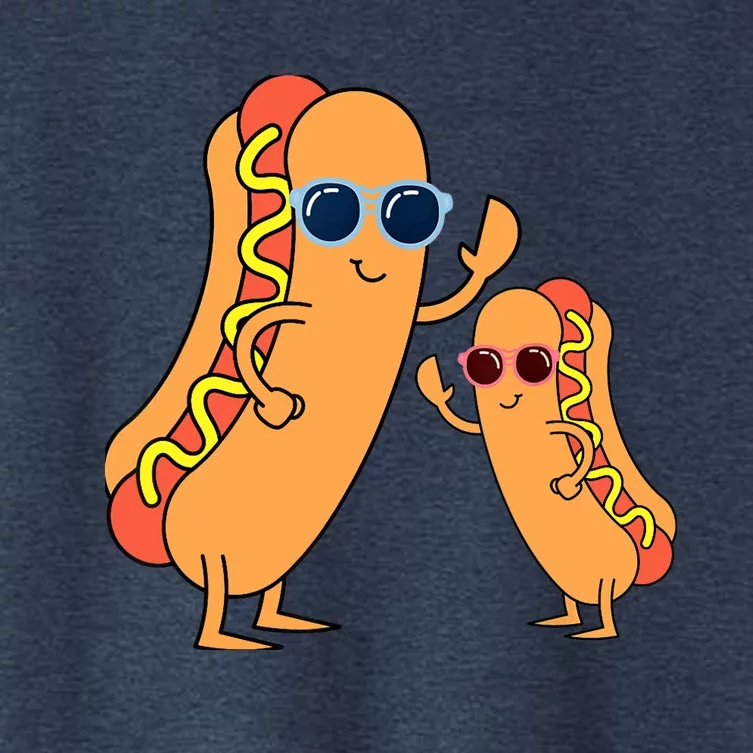 Cool Franks Sausages Weiner Fast Food Sunglasses Hot Dog Women's Crop Top Tee