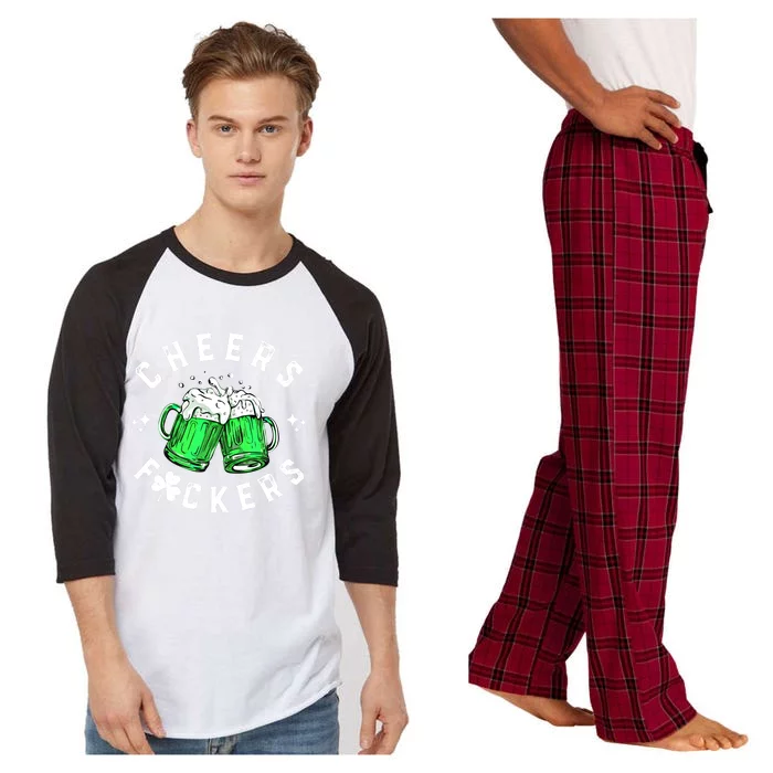 Cheers Fuckers St Patricks Day Funny Beer Ing Gift Raglan Sleeve Pajama Set