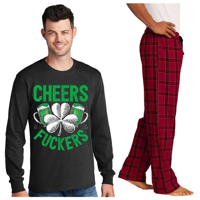 Cheers Fuckers St.Patricks Day Drinking Irish Long Sleeve Pajama Set