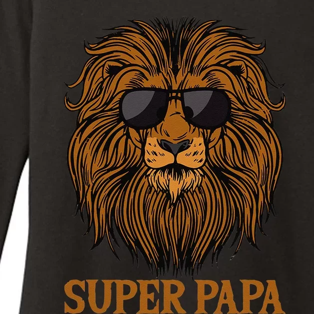 Cool Father Super Papa Daddy Fathers Day Lion Dad Womens CVC Long Sleeve Shirt