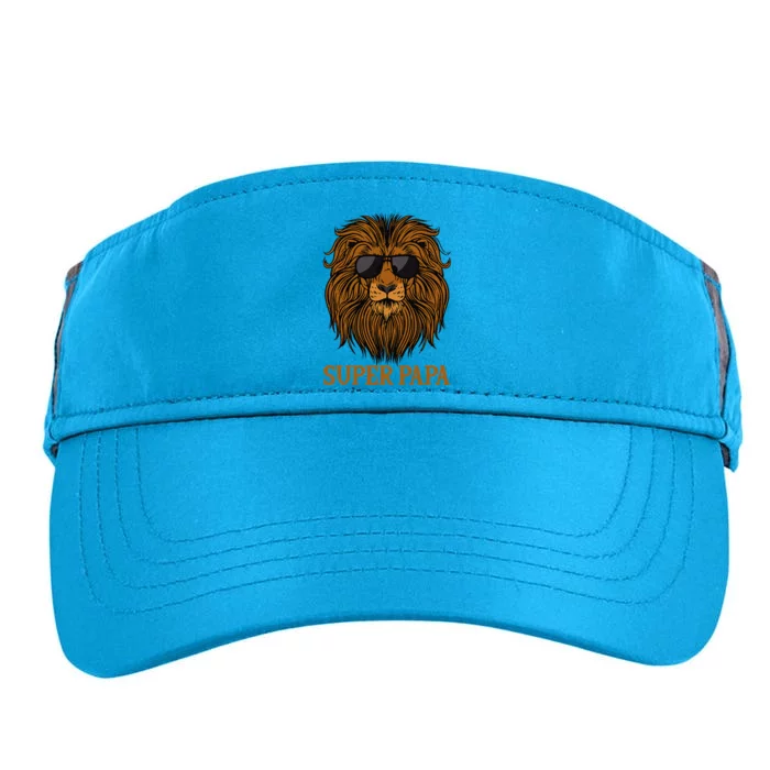 Cool Father Super Papa Daddy Fathers Day Lion Dad Adult Drive Performance Visor