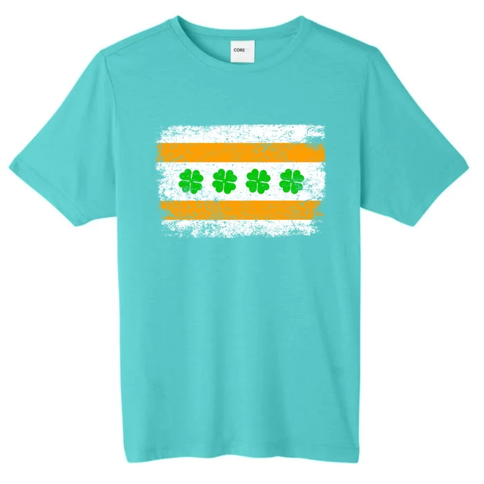 Chicago Flag Shamrock Irish St Patricks Day Matching Gift ChromaSoft Performance T-Shirt