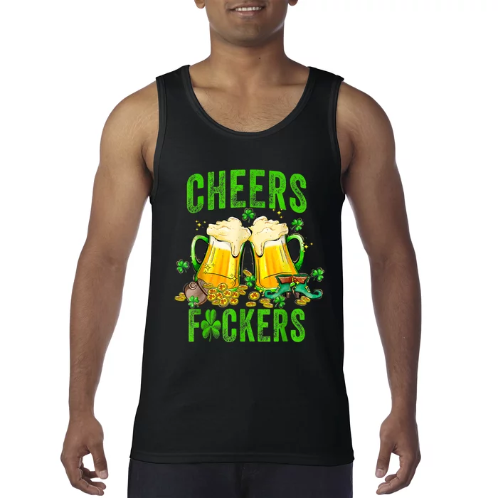 Cheers Fuckers St Patricks Day Men Women Beer Drinking Mugs Tank Top