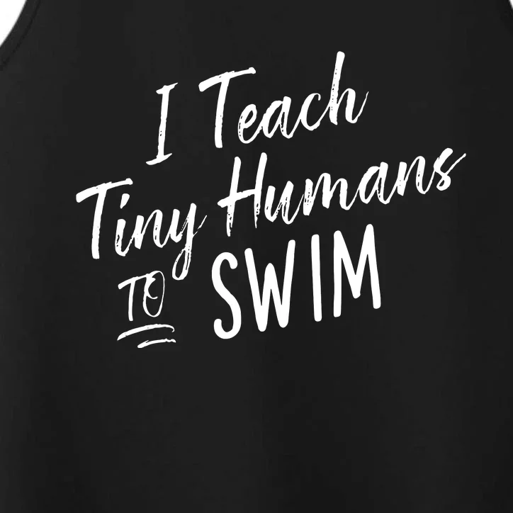 Cute Funny Swim Coach Gift Tiny Humans Swimming Instructor Performance Tank