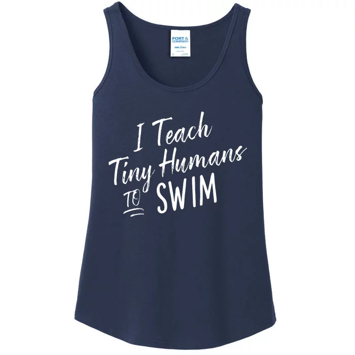 Cute Funny Swim Coach Gift Tiny Humans Swimming Instructor Ladies Essential Tank