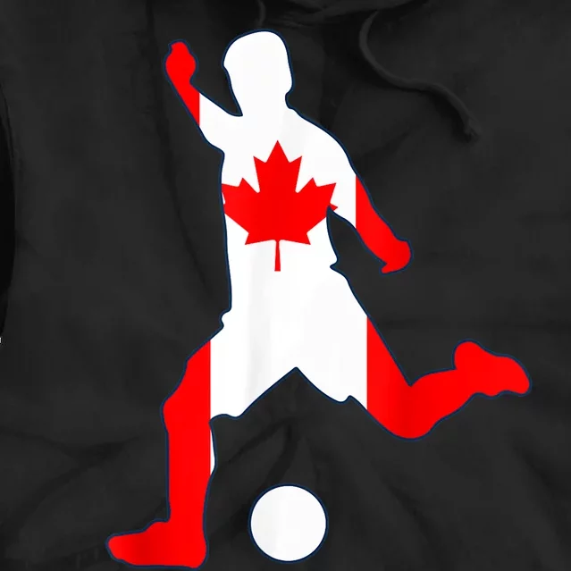 Canada Flag Soccer Player Canadian Pride Tie Dye Hoodie