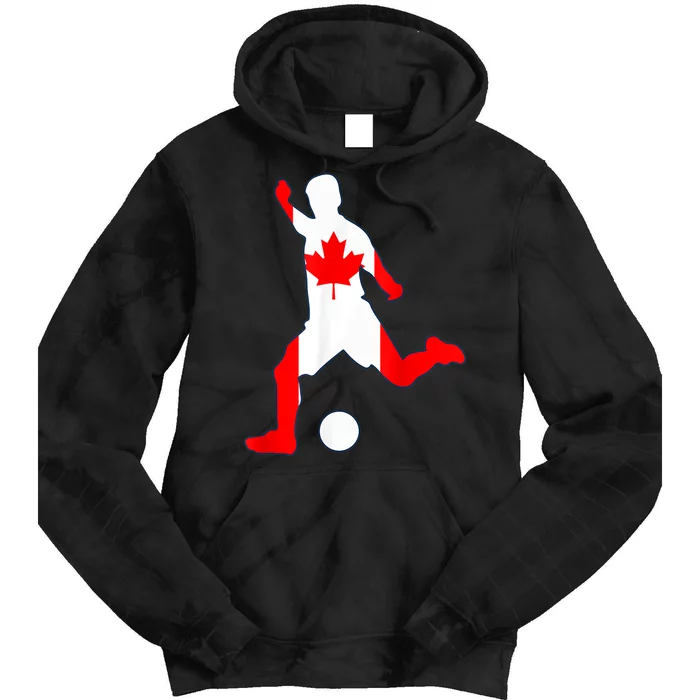 Canada Flag Soccer Player Canadian Pride Tie Dye Hoodie