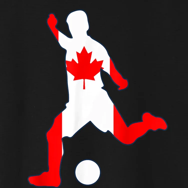 Canada Flag Soccer Player Canadian Pride Women's Crop Top Tee