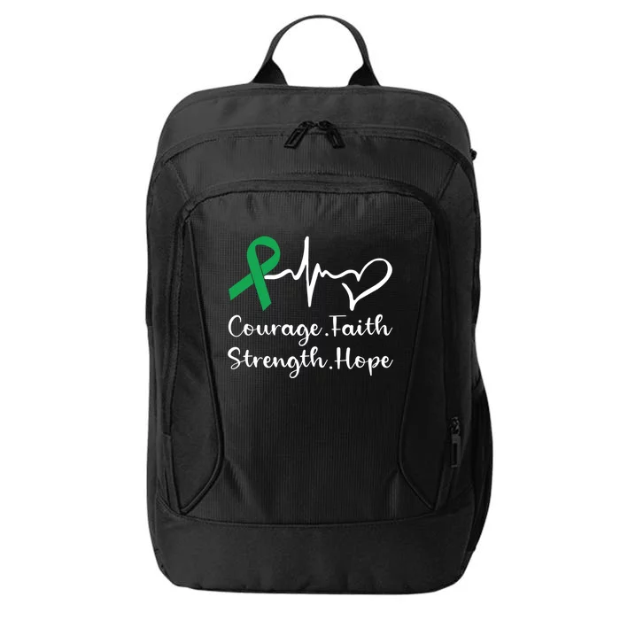 Courage Faith Strength Hope Ney Disease Awareness Support Great Gift City Backpack