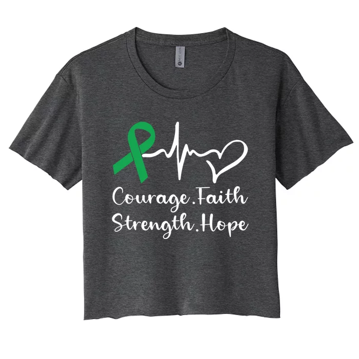 Courage Faith Strength Hope Ney Disease Awareness Support Great Gift Women's Crop Top Tee