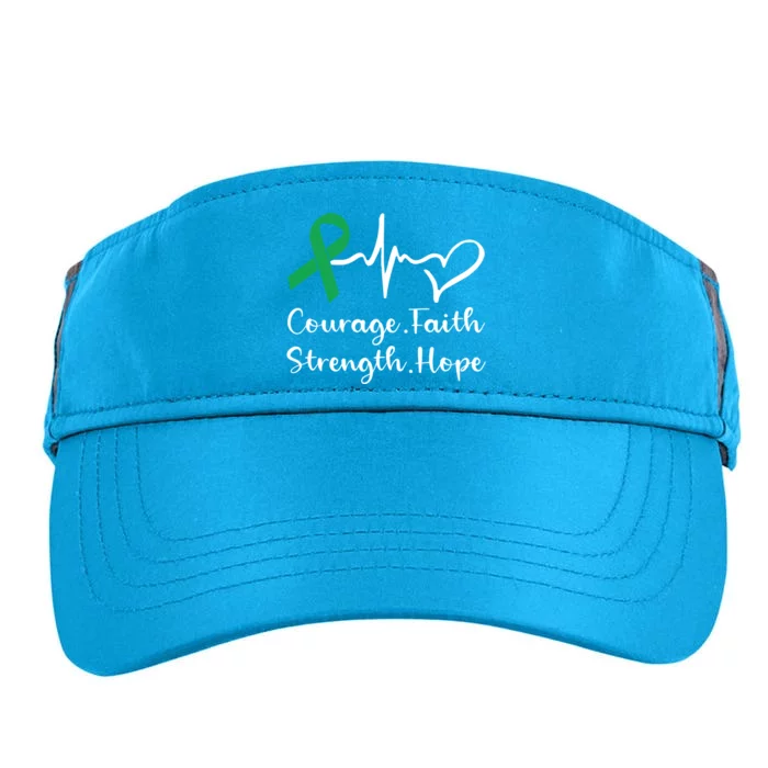 Courage Faith Strength Hope Ney Disease Awareness Support Great Gift Adult Drive Performance Visor