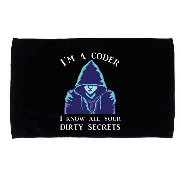 Coder For Software Developer And Software Engineer Meaningful Gift Microfiber Hand Towel