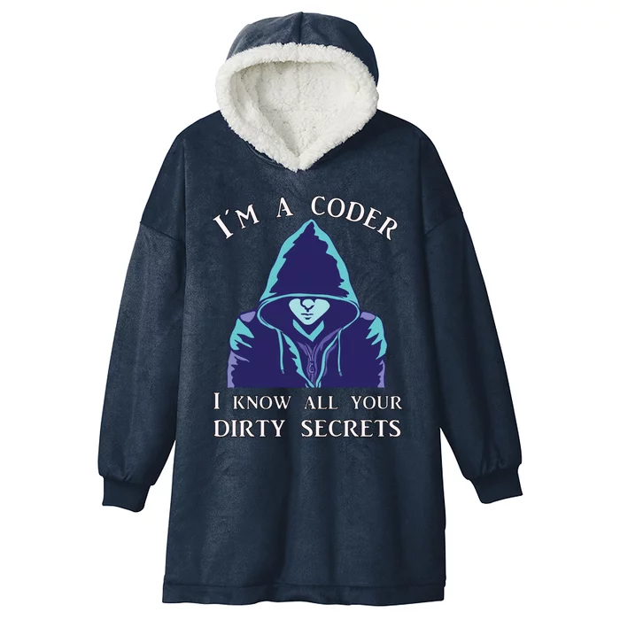 Coder For Software Developer And Software Engineer Meaningful Gift Hooded Wearable Blanket