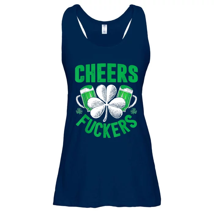 Cheers Fuckers St Patricks Day Funny Beer Drinking Mugs Ladies Essential Flowy Tank