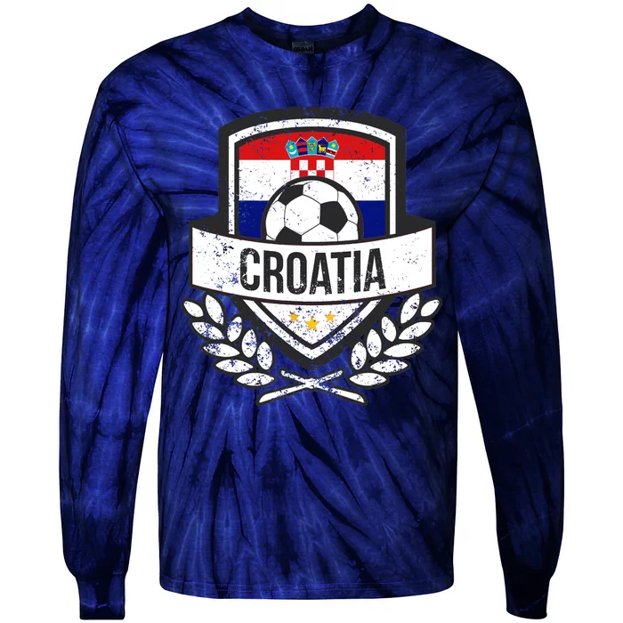 Croatian Flag Soccer Croatia Football 2018 Jersey Tie-Dye Long Sleeve Shirt