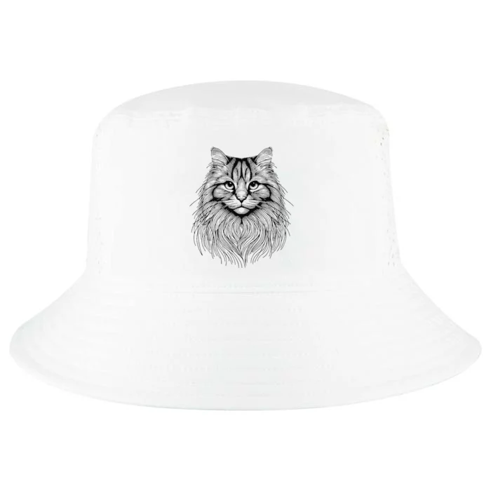 Cat Fingerprint Siberian Forest Dad Mom Cool Comfort Performance Bucket Hat