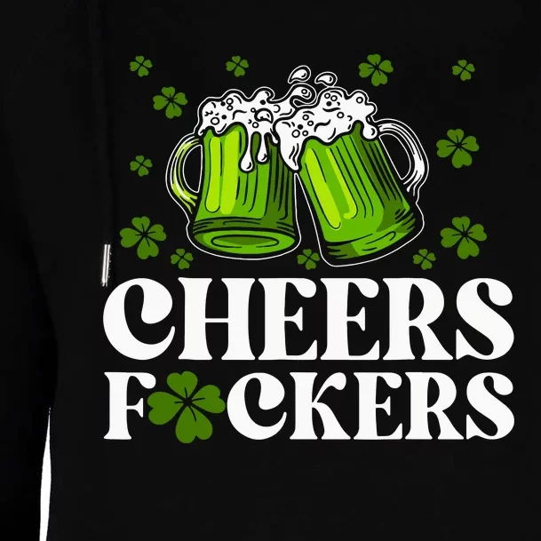 Cheers Fuckers St Patricks Day Funny Beer Drinking Mugs Womens Funnel Neck Pullover Hood