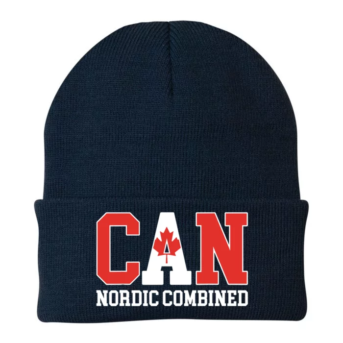 Canada Flag Skier Canadian CAN Nordic Combined Knit Cap Winter Beanie