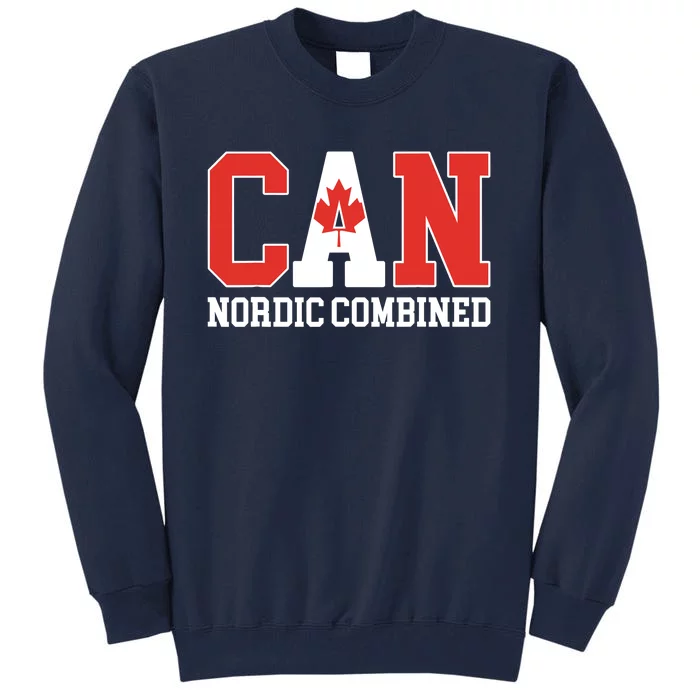 Canada Flag Skier Canadian CAN Nordic Combined Tall Sweatshirt