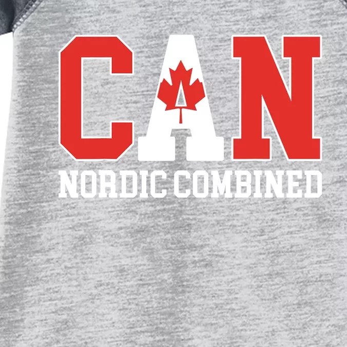 Canada Flag Skier Canadian CAN Nordic Combined Infant Baby Jersey Bodysuit