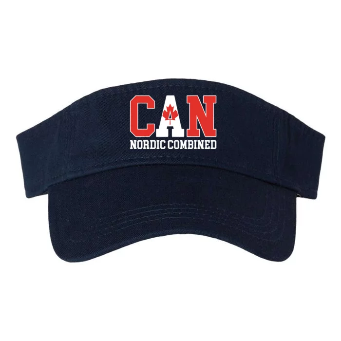 Canada Flag Skier Canadian CAN Nordic Combined Valucap Bio-Washed Visor