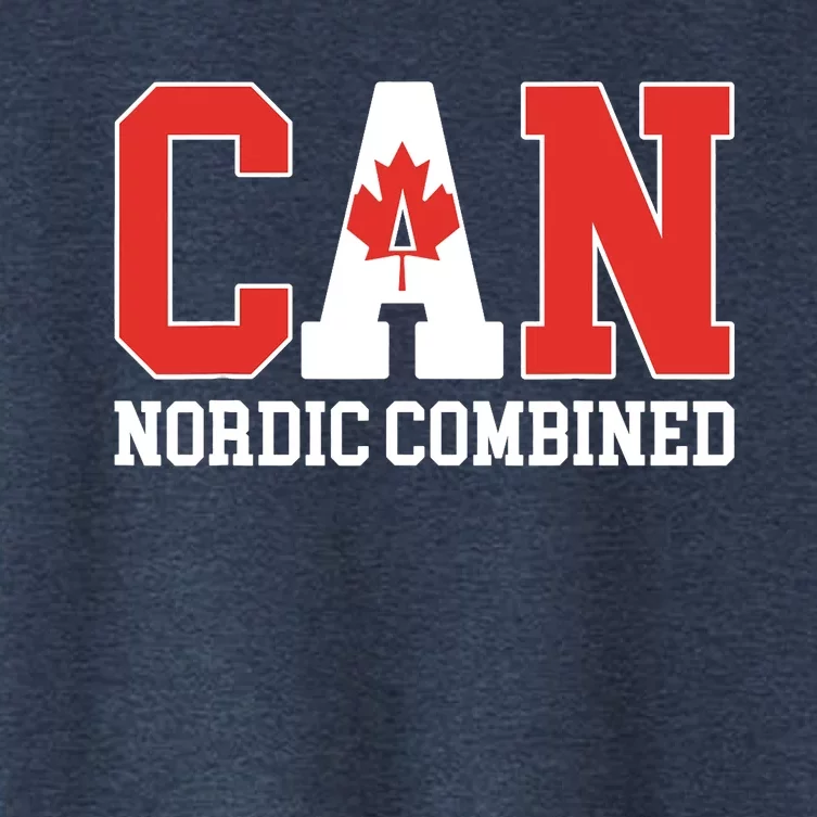 Canada Flag Skier Canadian CAN Nordic Combined Women's Crop Top Tee