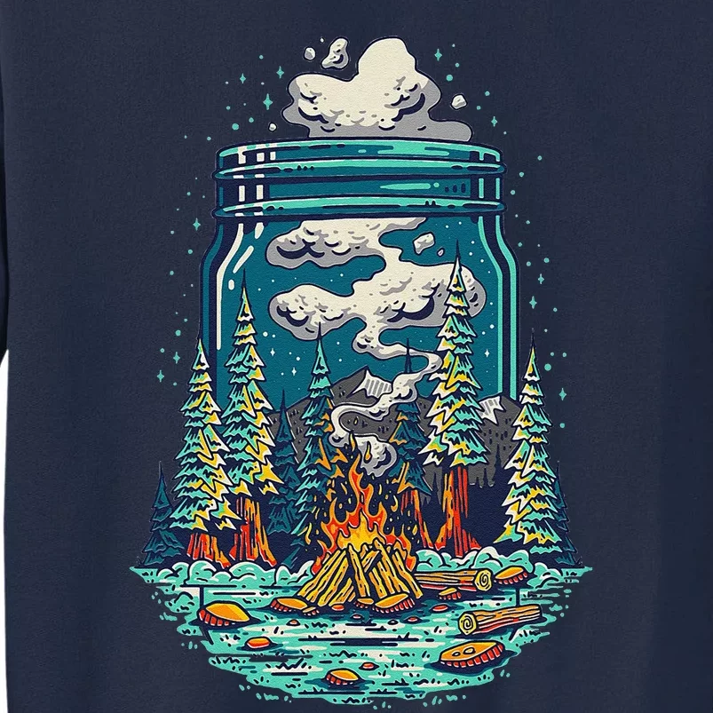 Camping Forest Smoke Tall Sweatshirt