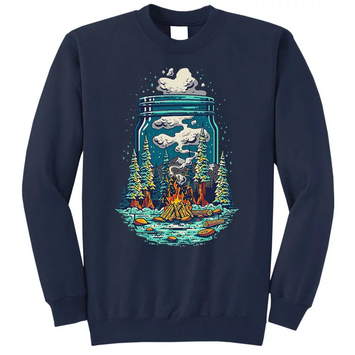 Camping Forest Smoke Tall Sweatshirt