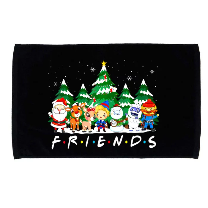 Christmas Friends Santa Rudolph Snowman Xmas Family Pajamas Microfiber Hand Towel