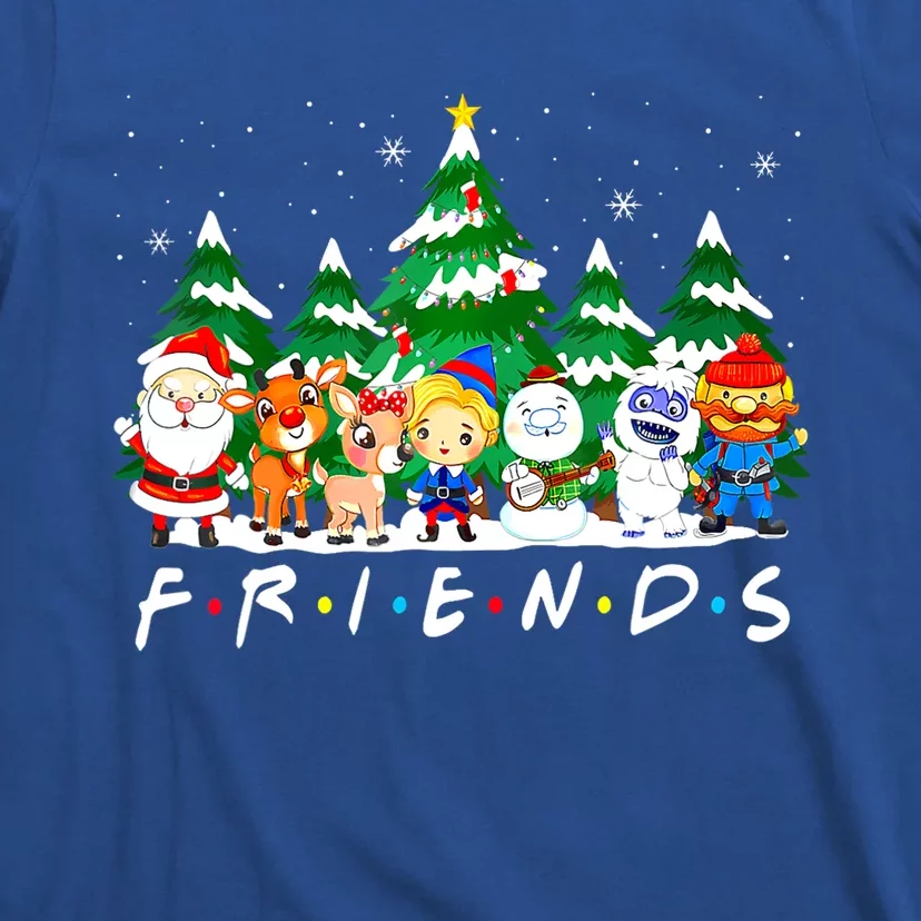 Christmas Friends Santa Rudolph Snowman Xmas Family Pajamas T-Shirt