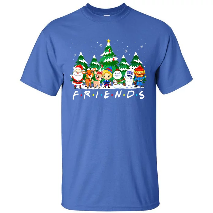 Christmas Friends Santa Rudolph Snowman Xmas Family Pajamas Tall T-Shirt