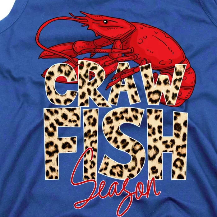 Craw Fish Season Leopard Funny Crawfish Boil Lobster Cajun Gift Tank Top