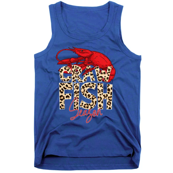 Craw Fish Season Leopard Funny Crawfish Boil Lobster Cajun Gift Tank Top