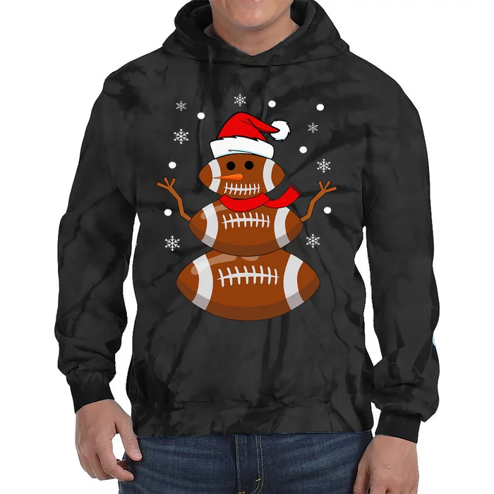 Christmas Football Snowman Football Christmas Tie Dye Hoodie