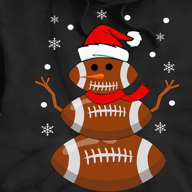 Christmas Football Snowman Football Christmas Tie Dye Hoodie