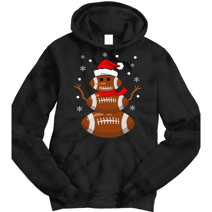 Christmas Football Snowman Football Christmas Tie Dye Hoodie