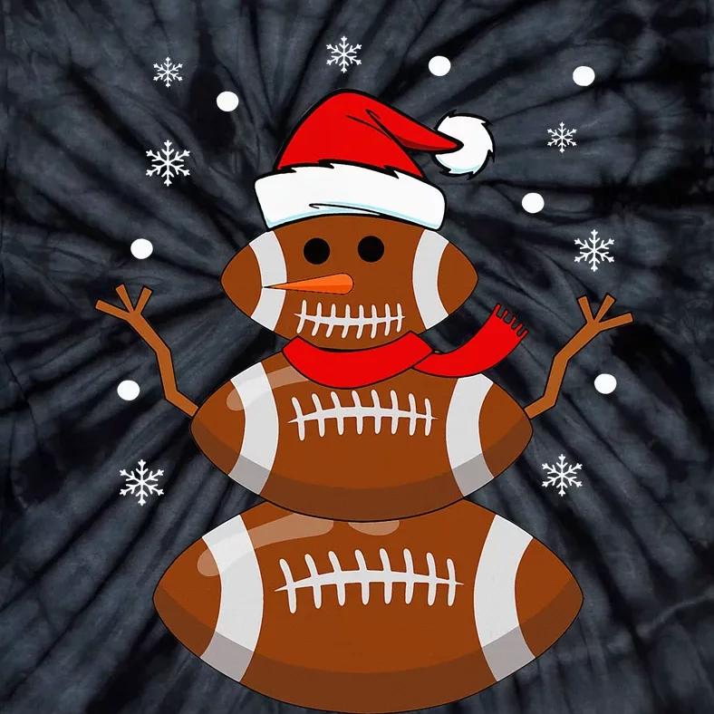 Christmas Football Snowman Football Christmas Tie-Dye T-Shirt