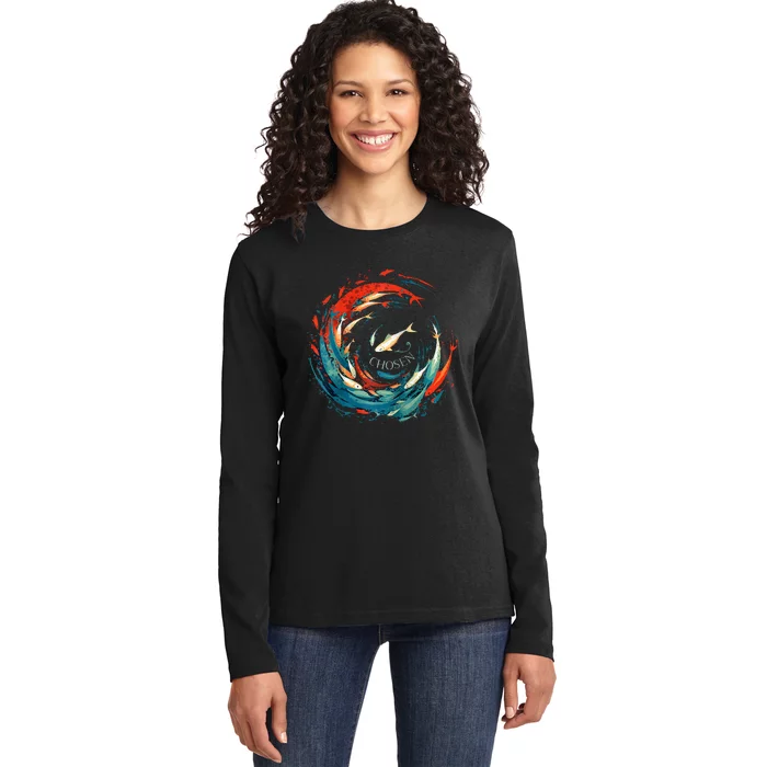 Chosen Fish Swim Against The Current Bible Verse Christian Ladies Long Sleeve Shirt